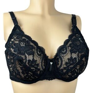 Wacoal Elegant Black Lace Bra Sz 38C
